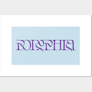 Vintage look Polyphia Distressed Text Dark Purple Posters and Art